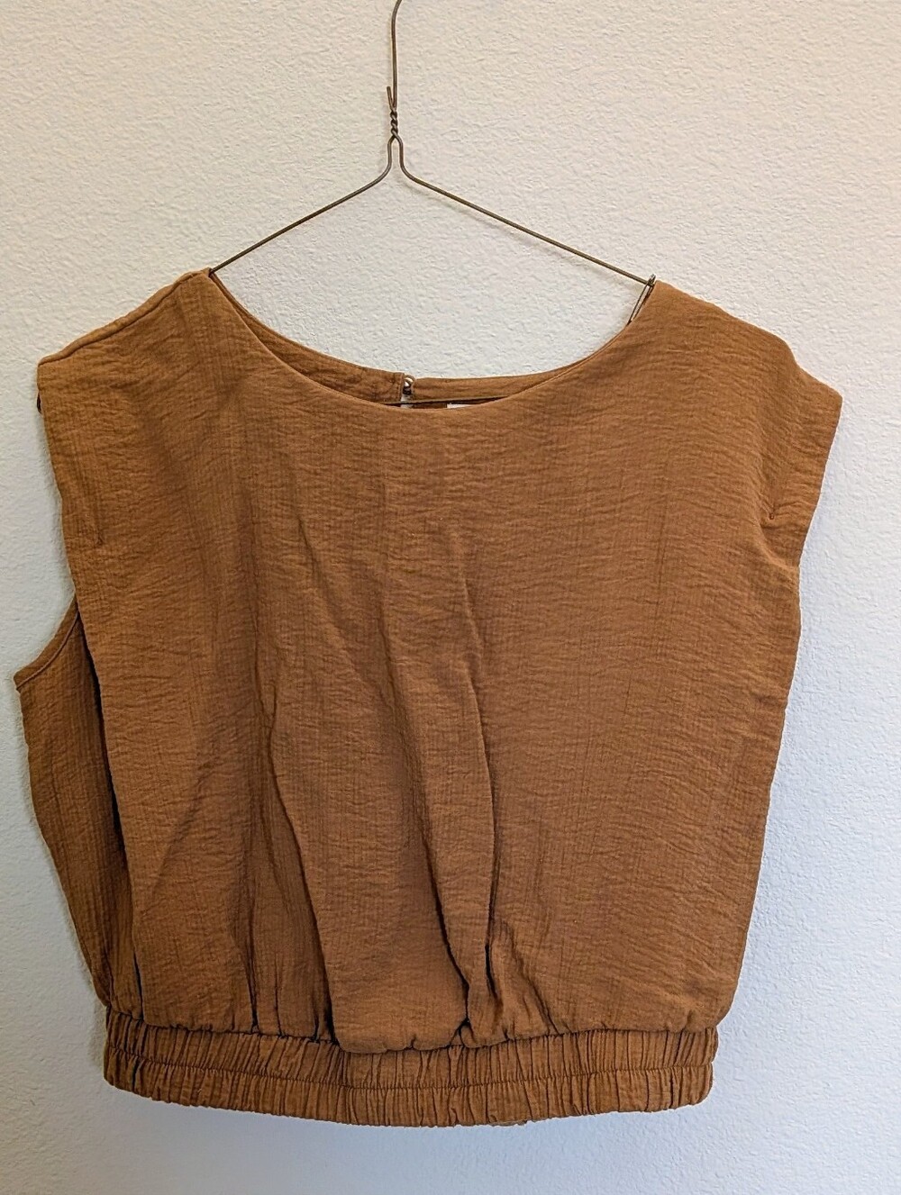 A New Day Tan/Beige Sleeveless Crop Top - Medium